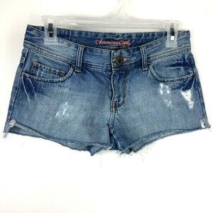 American Eagle Short Cut-off Shorts Women Size 0 Raw Hem Distressed